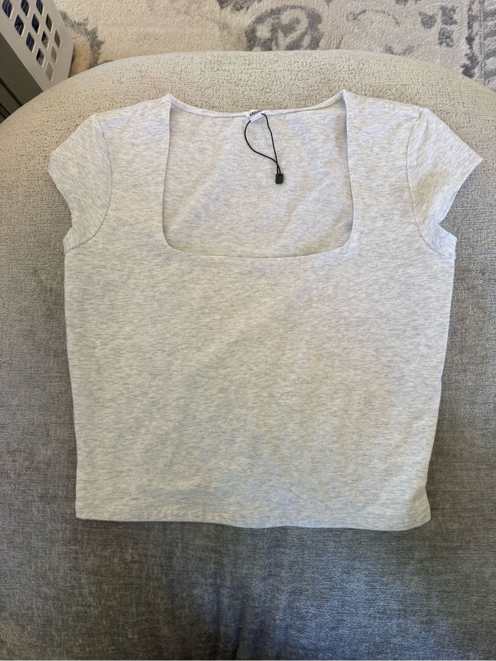 Garage Heather Gray Square Neck Crop Top 🤍